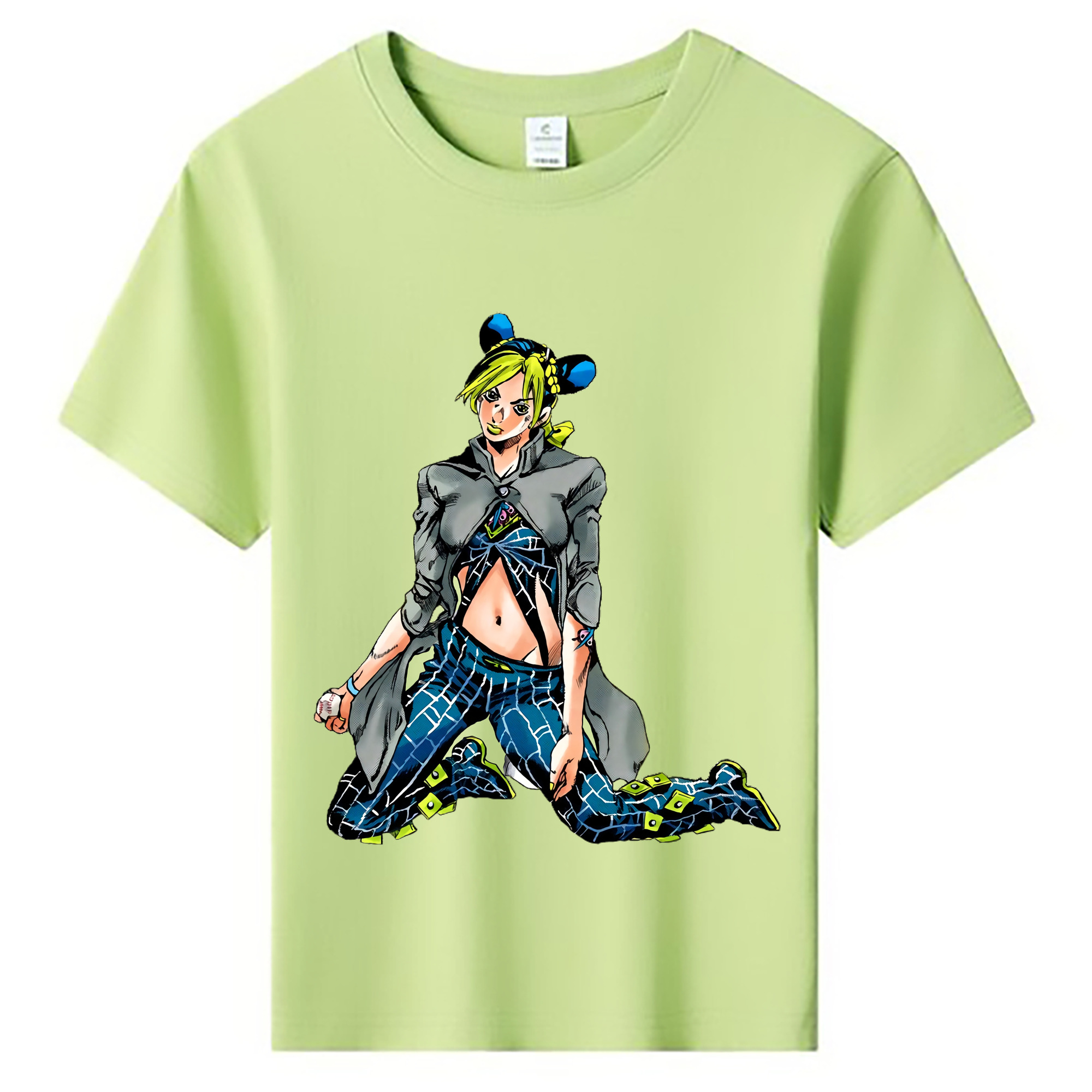 （画像用） "ジョジョの奇妙な冒険 くうじょう ジョリーン JoJo's Bizarre Adventure Jolyne Cujoh " 綿100％キッズTシャツ（フロントプリント）